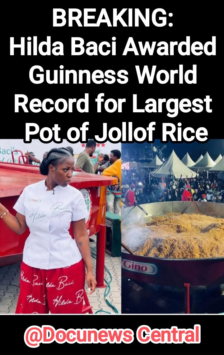 Hilda Baci Awarded Guinness world Record For Largest Pot Of Rice