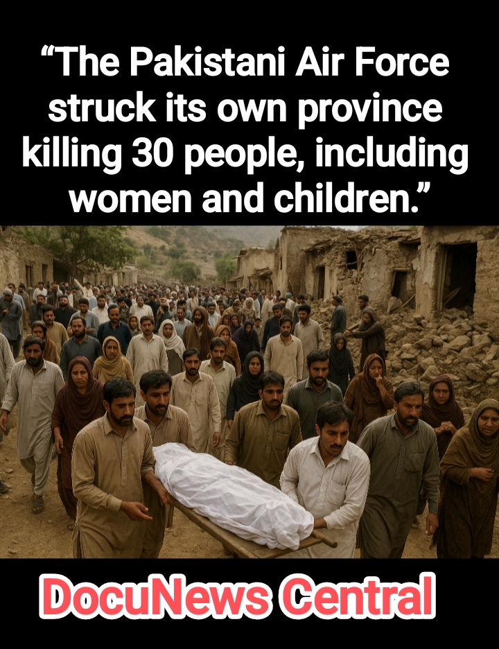 the Pakistani air force allegedly struck it’s own province 30 dead