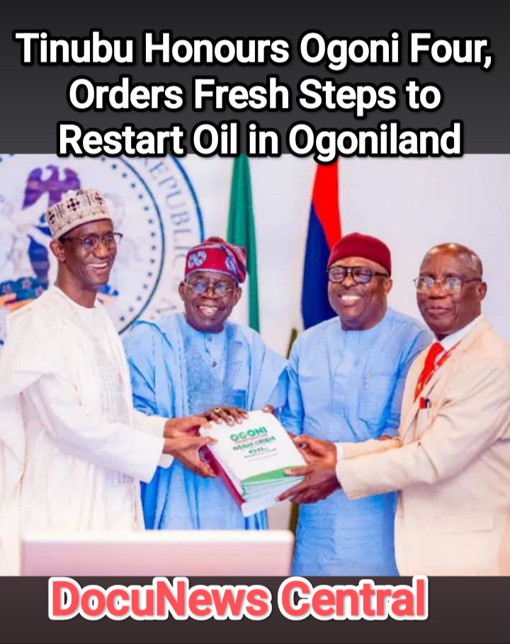 Tinubu honours ogoni four; orders fresh steps to restart Oil in ogoni