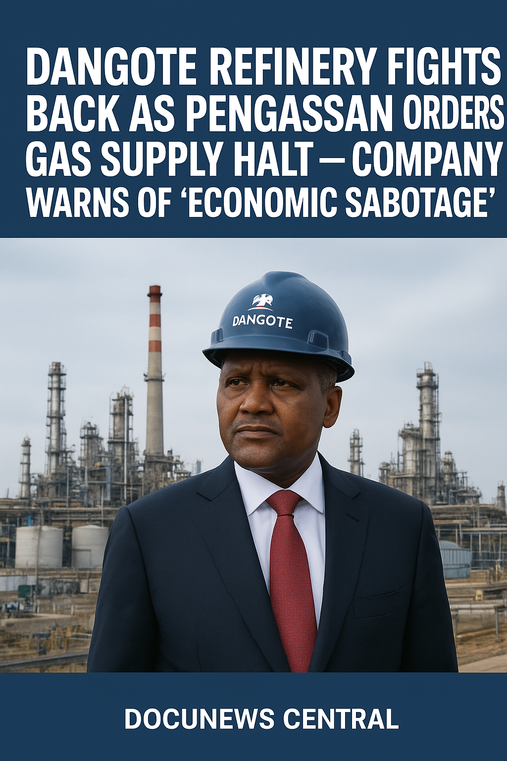 dangote refinery fight back as PENGASSAN orders gas supply halt- company warns of economic sabotage