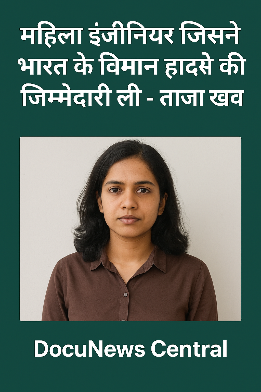 महिला इंजीनियर जिसने भारत के विमान हादसे की ज़िम्मेदारी ली – ताज़ा खबर