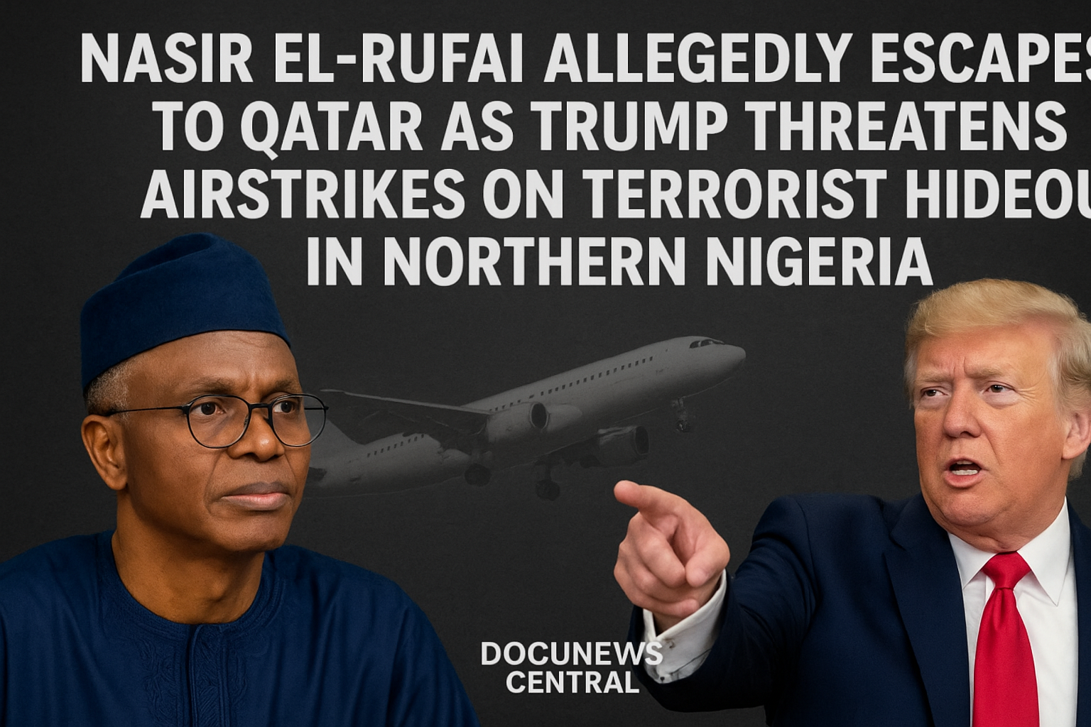 Nasir El-Rufai Allegedly Escapes to Qatar as Trump Threatens Airstrikes on Terrorist Hideouts in Northern Nigeria