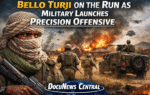 AI generated illustration of Bello Turji On the Run as Military launches Precision Offensive