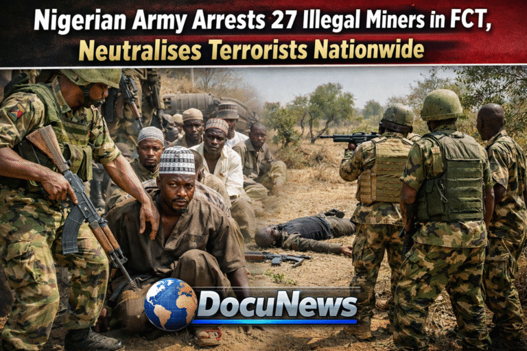 AI Generated Illustration Of when Nigerian Army Arrests 27 Illegal Miners in FCT