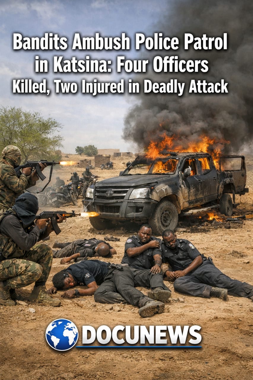 AI Generated Illustration Of when Bandits Ambush Police Patrol in Katsina, Four Officers Killed