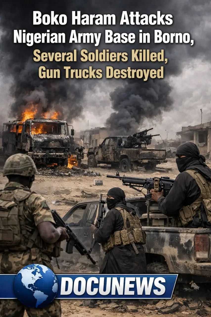 AI generated illustrations Of Military personnel engaged in a conflict scene with damaged vehicles and smoke in the background, depicting a recent attack.