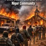 AI generated illustrations of bandits adopted 5 and burn church building and a police station in Niger Community