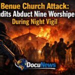 AI generated illustrations Of Benue Church Attack: Armed bandits abduct nine worshipers during night vigil at a Catholic church in Benue State, Nigeria – DocuNews Central coverage