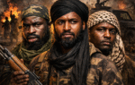 AI generated illustrations Of the Most dangerous terrorist groups in Nigeria and their leaders featured in DocuNews Central investigation, showing Boko Haram, ISWAP and bandit commanders in Northern Nigeri