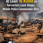 AI generated illustrations Of Benue Market attack aftermath as terrorists loot shops and kill 16 including Mobile Police Commander