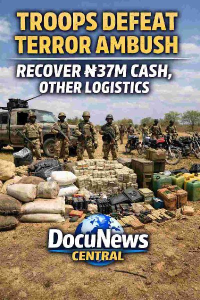 Nigerian troops display recovered ₦37 million cash and logistics after defeating terror ambush in North-East Nigeria – DocuNews Central