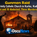 AI generated illustrations Of Gunmen raid Holy Trinity Catholic Church in Karku, Kaduna State, Nigeria – priest and 10 others abducted, three residents killed