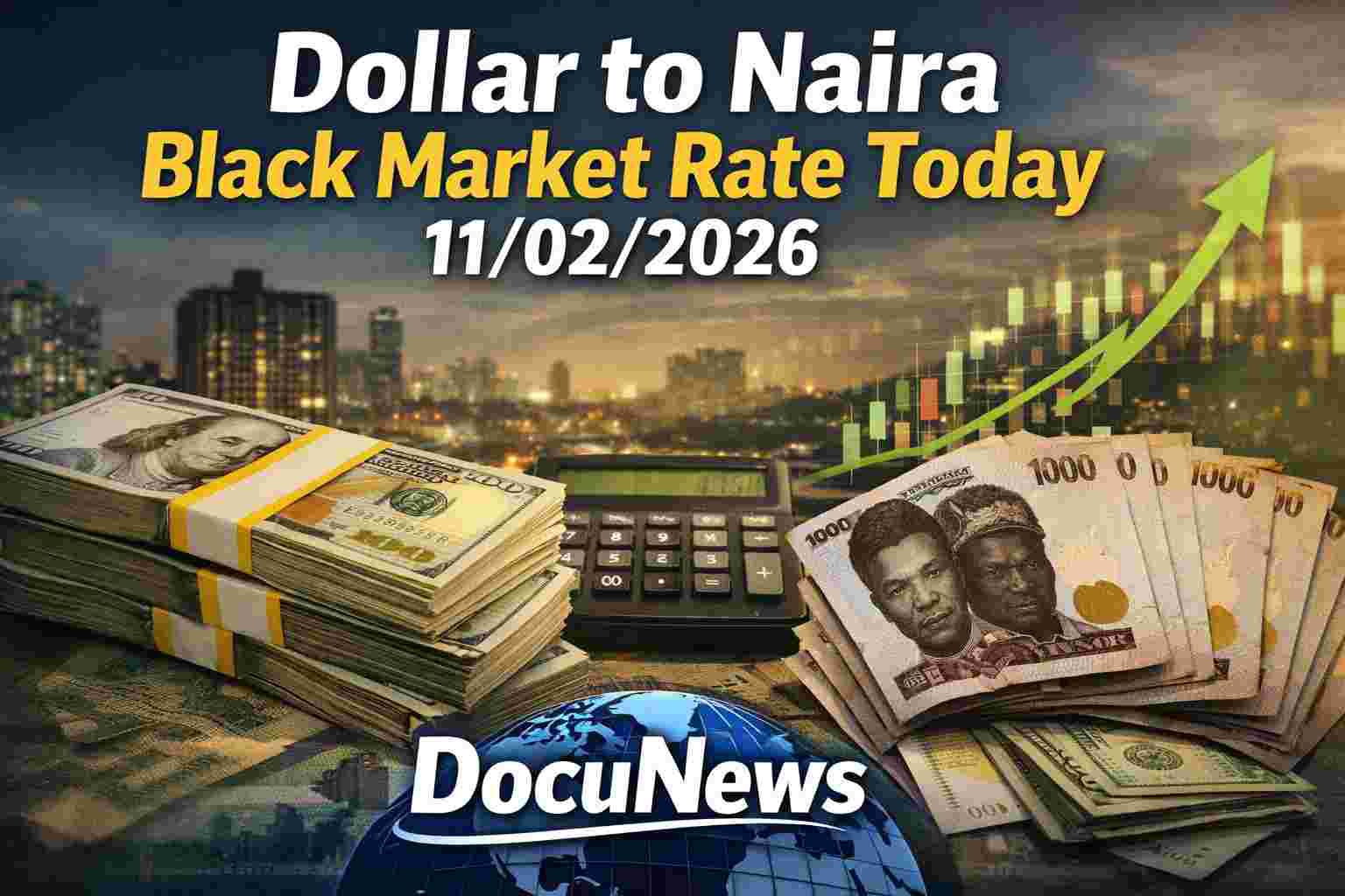 Graphic showing the black market exchange rate of Dollar to Naira on February 11, 2026