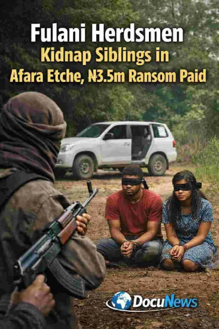 AI generated Illustration of Fulani herdsmen kidnap siblings in Afara Etche as family pays ₦3.5m ransom – DocuNews Central