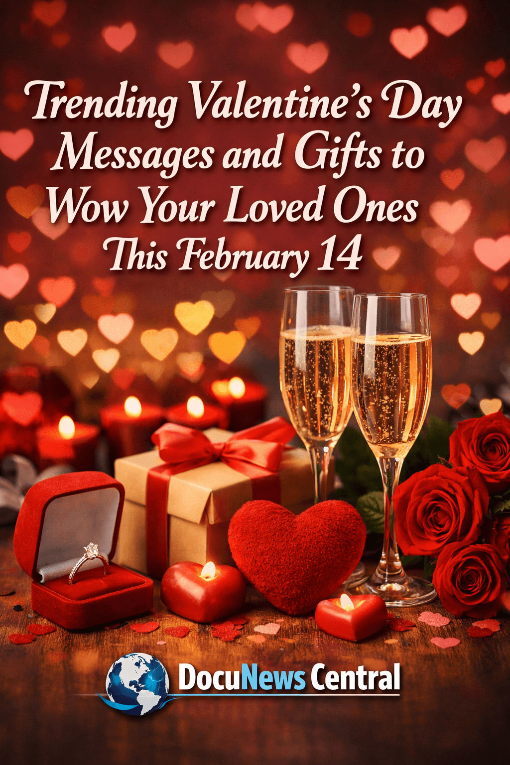 Valentine’s Day 2026 gift ideas featuring engagement ring, red roses and trending love messages