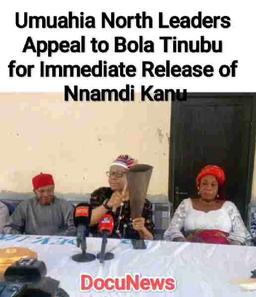 Umuahia North leaders addressing community meeting over Nnamdi Kanu release appeal in Abia State