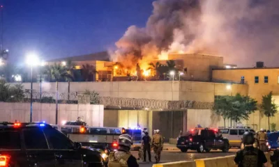 Americans take cover after two drones strike the US Embassy in Saudi Arabia during Middle East tensions