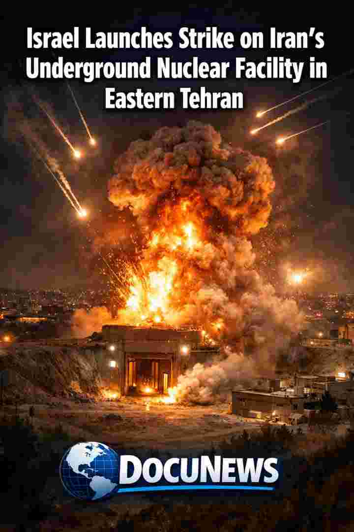 Israel strike on Iran underground nuclear facility in eastern Tehran skyline
