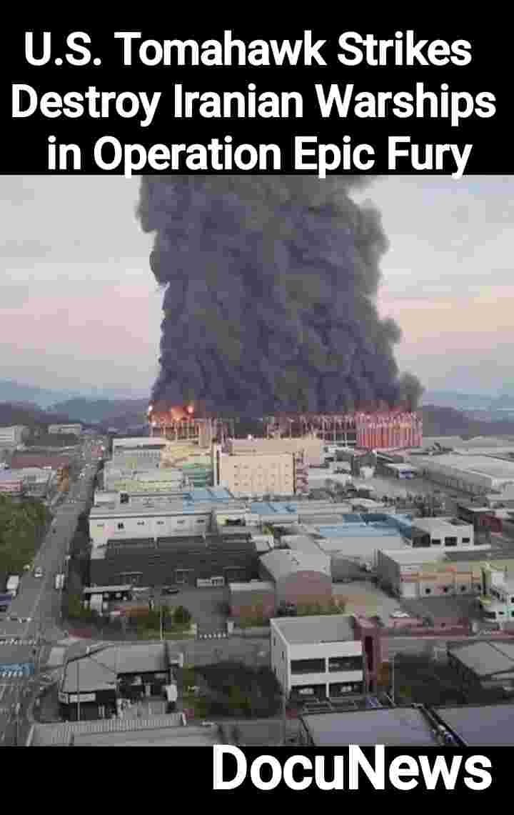 U.S. Tomahawk missile launch during Operation Epic Fury targeting Iranian warships in the Persian Gulf