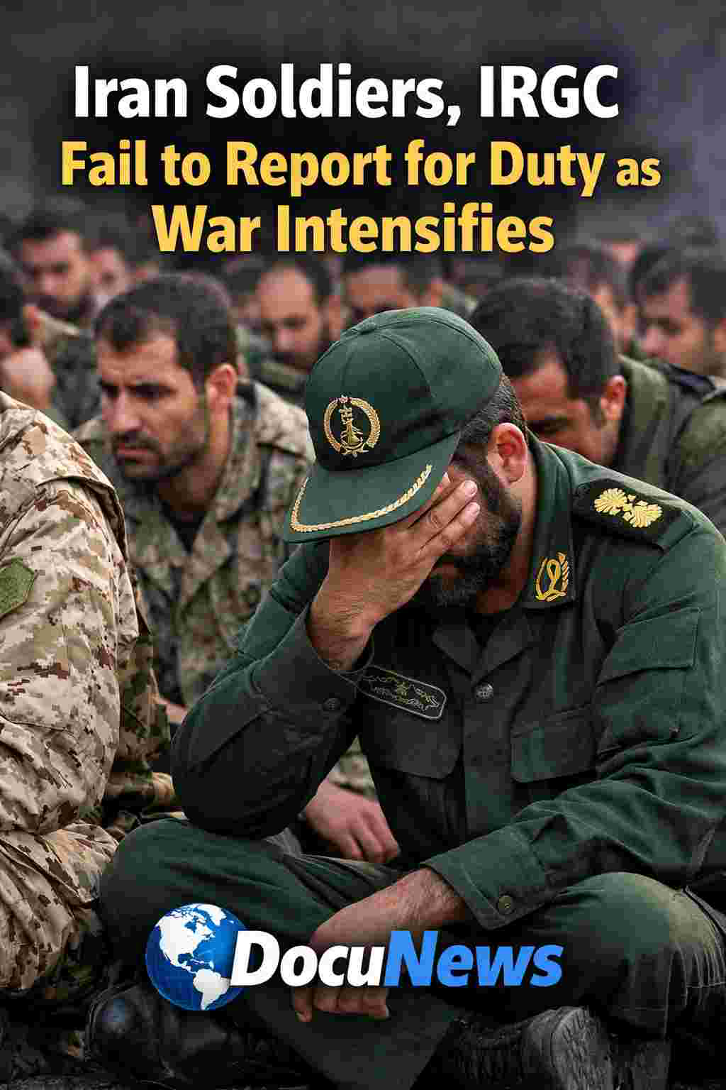 Iranian Soldiers skipping duties because of war. DocuNews logo