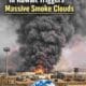 AI generated illustrations Of Attack on U.S. Base in Kuwait triggers massive smoke clouds after explosion at U.S. military installation
