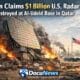 Iran claims $1 billion U.S. radar destroyed at Al-Udeid Air Base in Qatar, with bright news graphic and DocuNews branding.