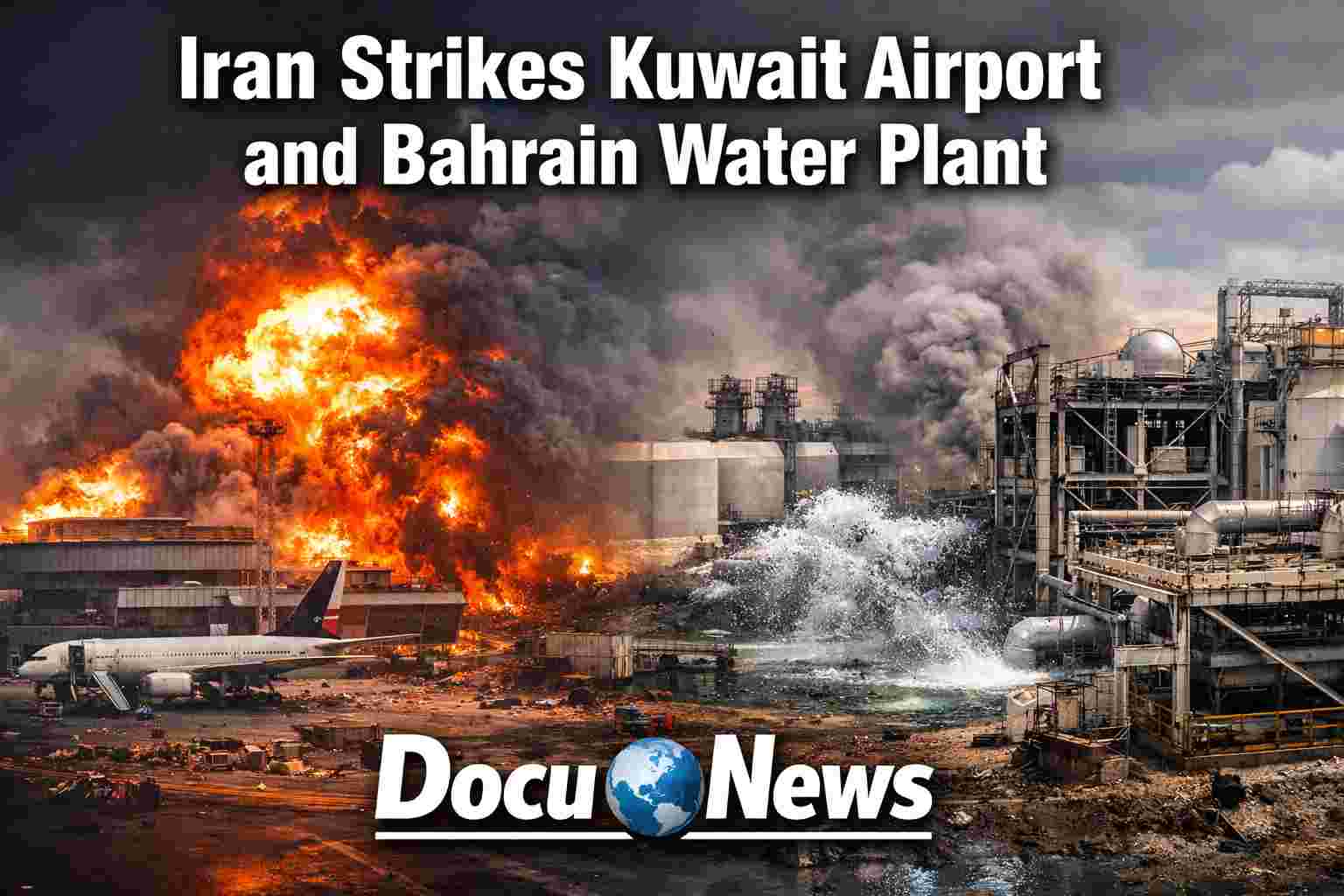 Iran drone attack hits Kuwait Airport fuel tanks and Bahrain water desalination plant