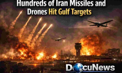 AI generated illustrations Of Hundreds of Iran missiles and drones strike targets across the Persian Gulf region