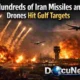 AI generated illustrations Of Hundreds of Iran missiles and drones strike targets across the Persian Gulf region