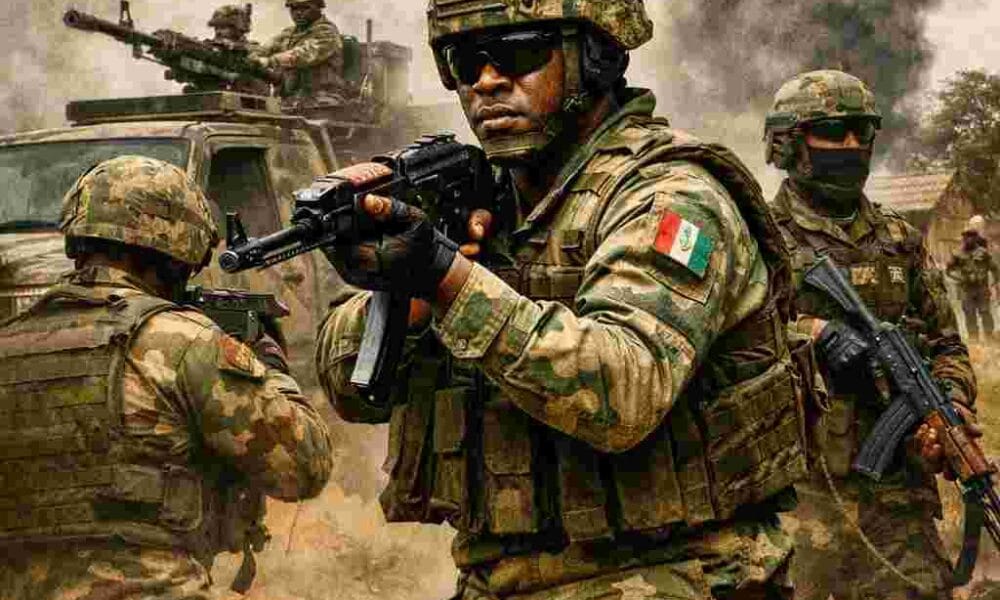 AI generated illustrations Of the News Nigerian Army soldiers in Sokoto forest during counter-terrorism operation