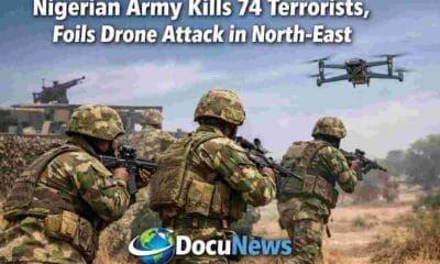 AI generated illustrations Of Nigerian Army Kills 74 Terrorists, Foils Drone Attack in North-East. By DocuNews Central