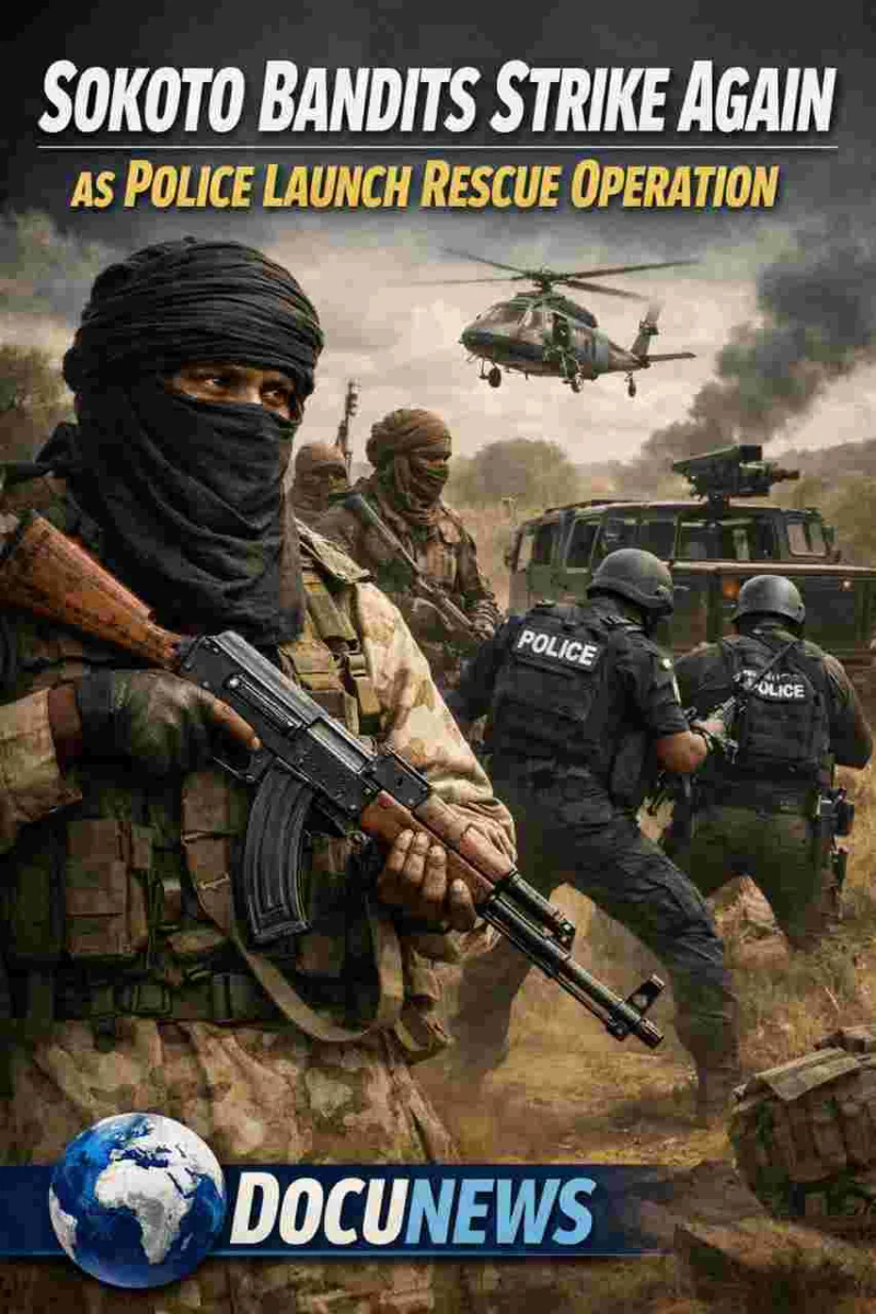 AI Illustration of the News: Sokoto Bandits Strike Again as Police Launch Rescue Operation. by Docunews Central